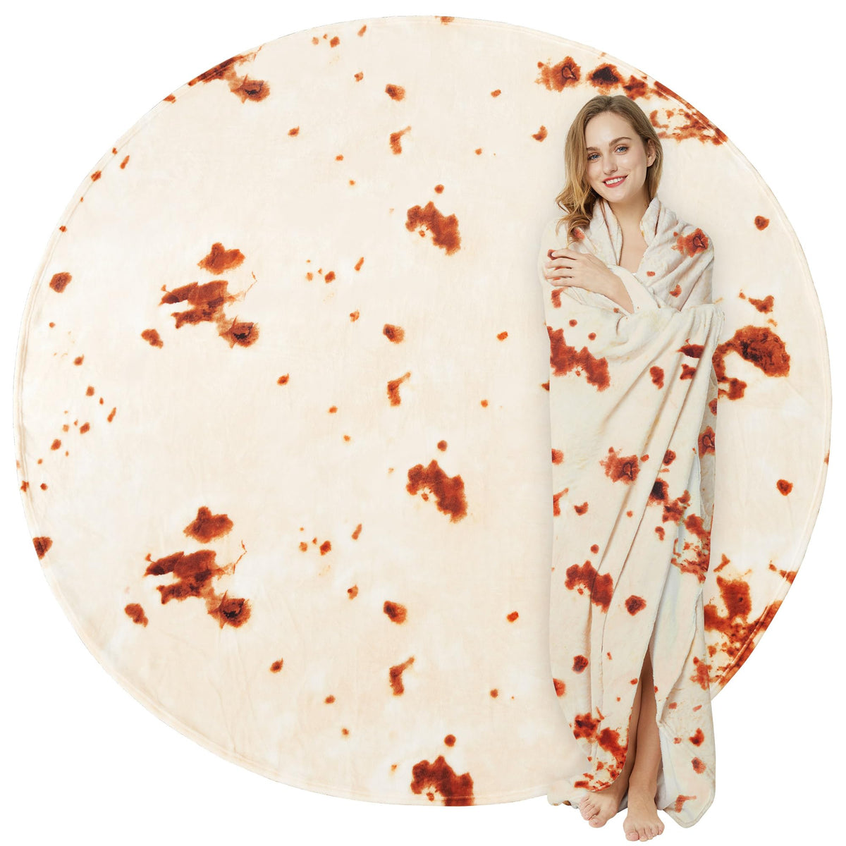 LetsFunny Burrito Tortilla Throw Blanket, Funny Realistic Food Blanket,47in