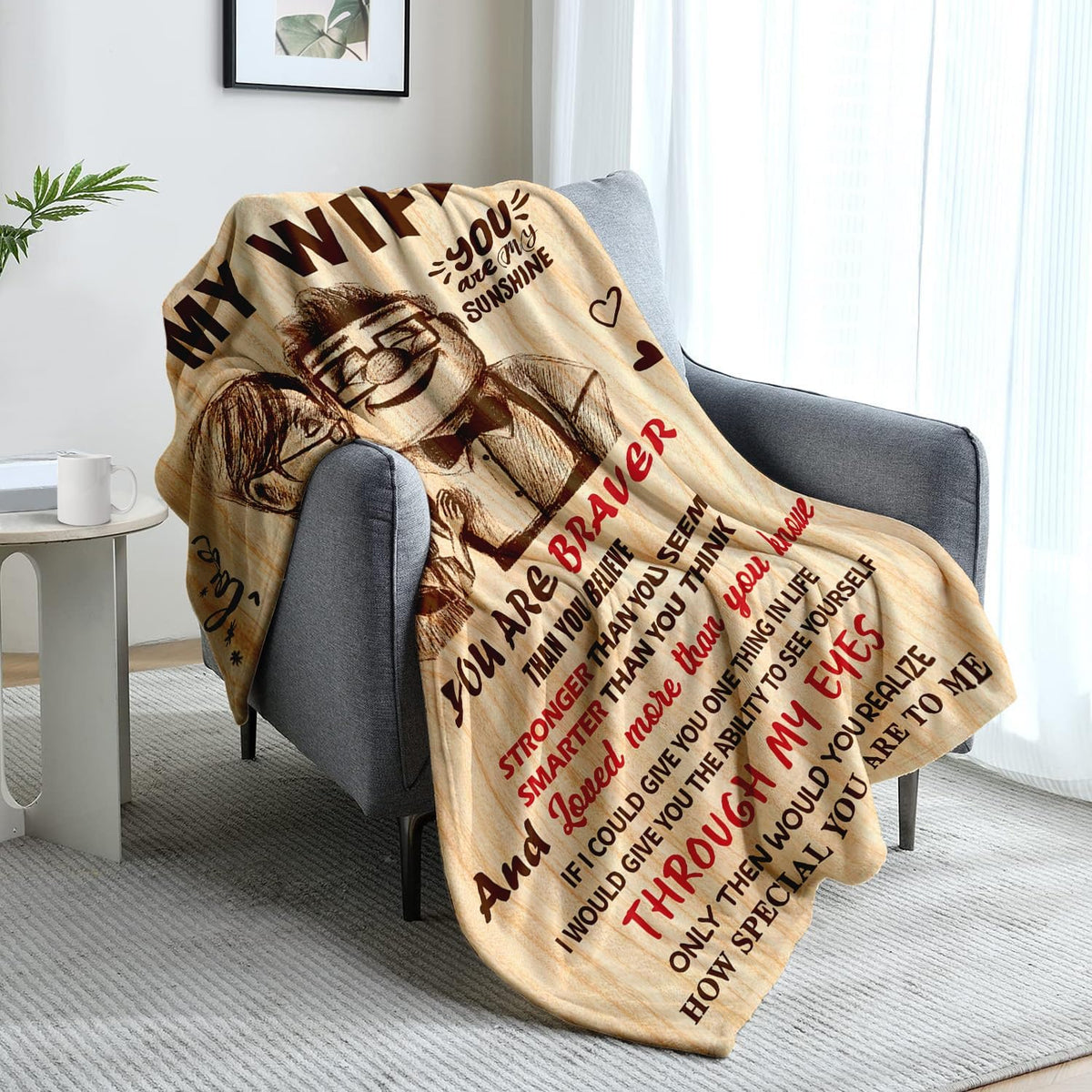 Anniversary Romantic Gifts for Women, To My Wife Blanket from Husband