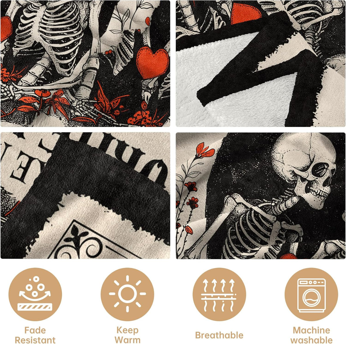 Gifts for Him Her, Anniversary Halloween Blanket for Women Men 60"X50"