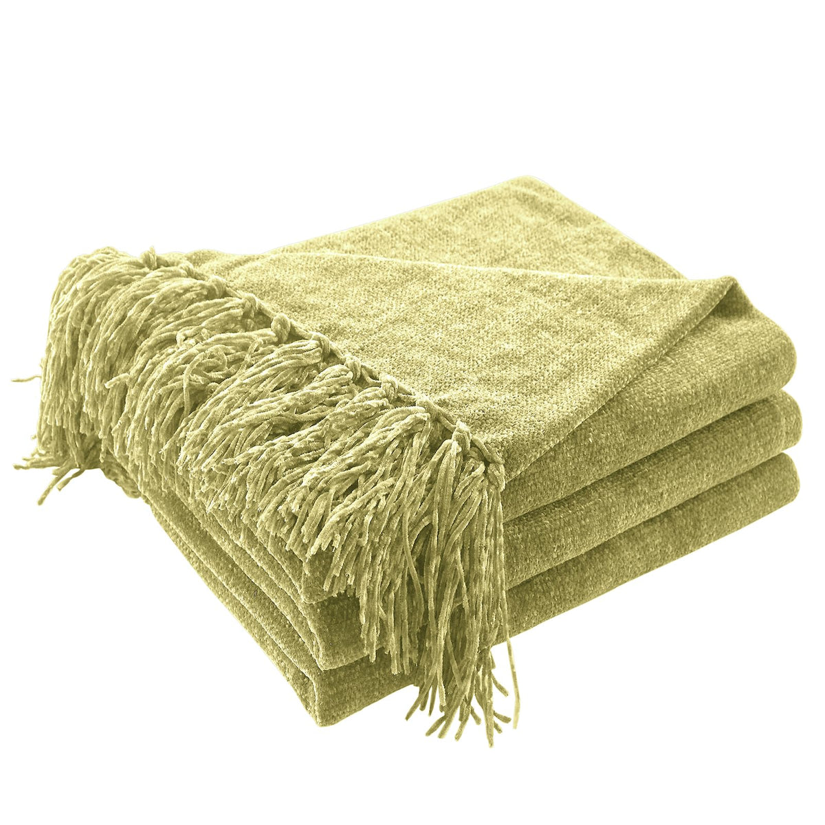 CozeCube Chenille Throw Blanket, Rust Orange Fringe Blanket, 50"X60"