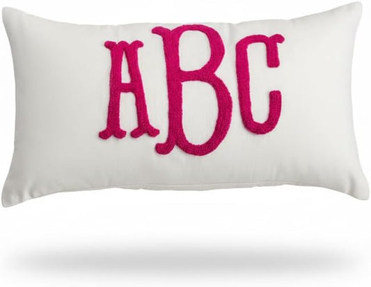 mia'spillow lab Wedding Monogram Punch Needle Embroidery Pillow, Custom Letter Monogram Pillow, Personalized Couple Gift Idea, Lumbar Pillow, Couple Cushion