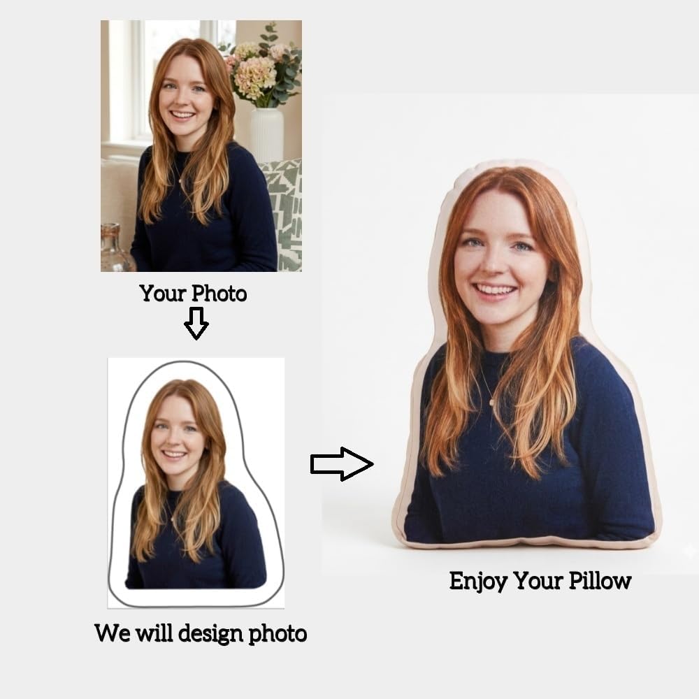 Custom Face Shaped Photo Pillow Your Face on a Pillow Custom Photo Pillows