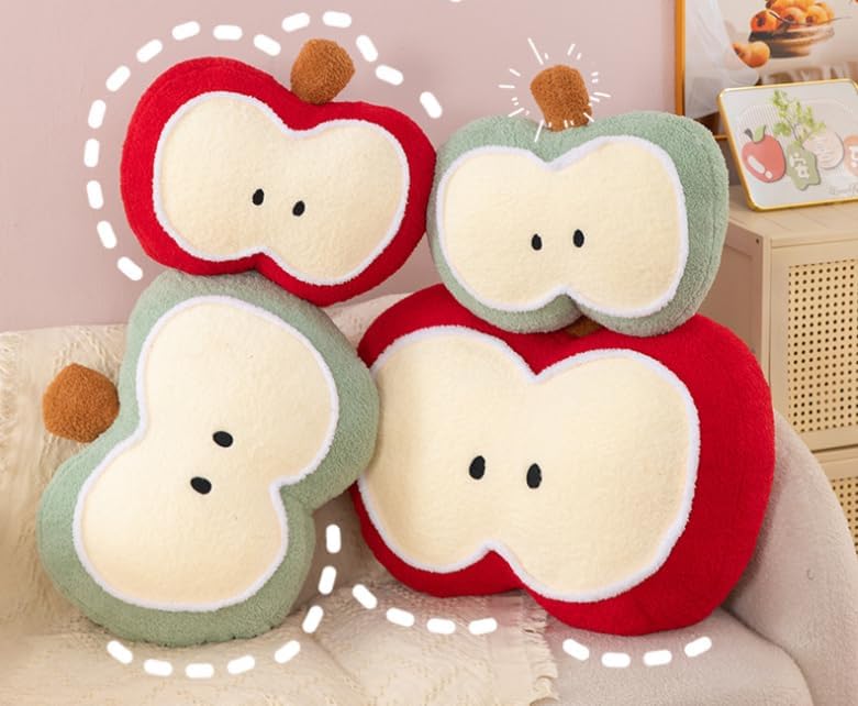 Apple Throw Pillow,Soft Plush Fruit Cushion