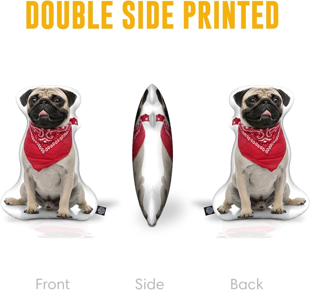 All About Vibe Custom Dog Pillow - Personalized Custom Shaped 3D Dog Throw Pillow, Best Gift for Dog & Pug Owners and Lovers! Made in USA - 10" Mini