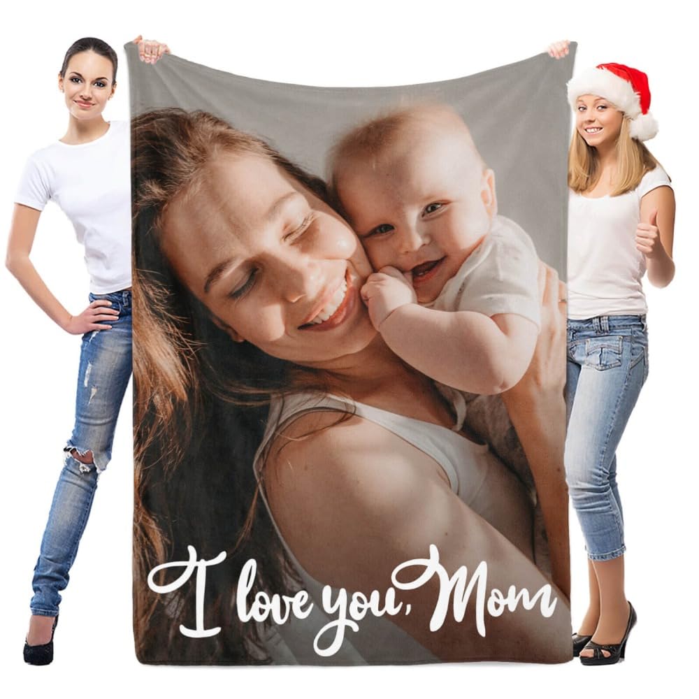 inkArts Custom Blanket with Photo, Personalized Blanket, Customized Photo Blankets, Customizable Picture Blankets, Anniversary Photo Gifts for Women Men Her Him Girlfriend Boyfriend Wife Husband