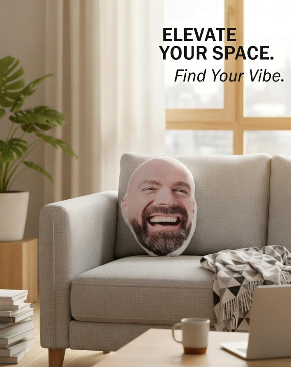 Custom Face Shaped Photo Pillow Your Face on a Pillow Custom Photo Pillows