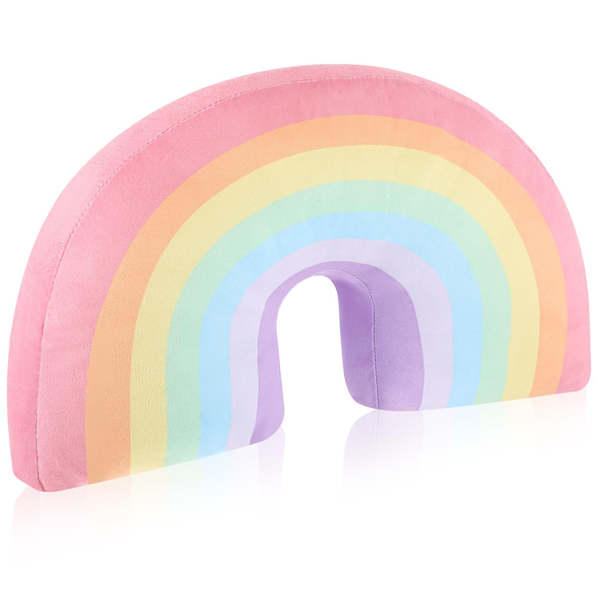 Chunful Rainbow Pillow Plush Arch Cushion,Macaron Colors,2 Pcs