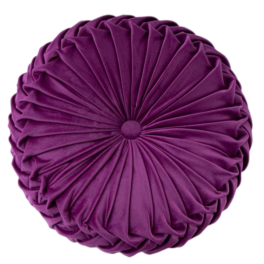 Baiyuruodie Round Velvet Pillow, Sofa Bed Bedroom Decorative Throw Pillow (38cm, Dark Purple)