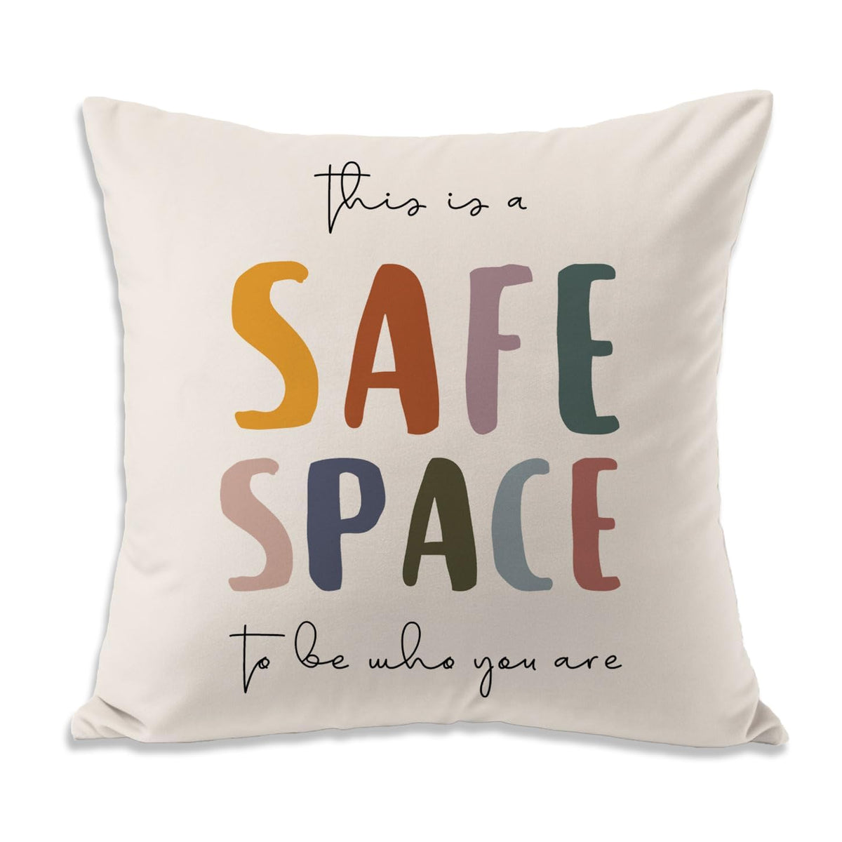 Classroom Pillows, This is a Safe Space Pillow Cover, Double-Sided Therapy Office Decor for Calm Down Corner, Reading Nook, School Counselor Office, Teachers, Counselors and Therapists