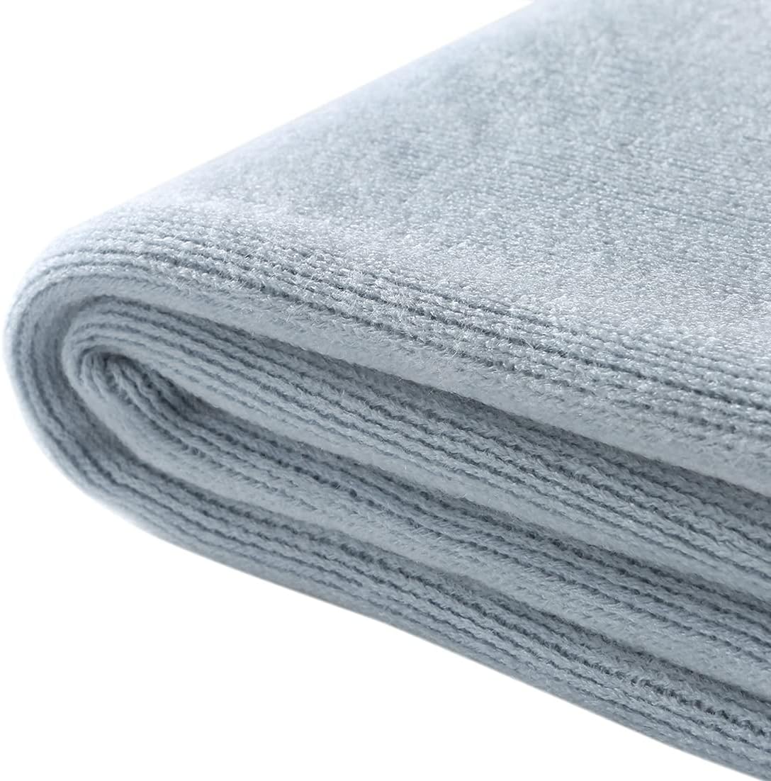 Homiest Pale Blue Knitted Throw Blanket with Fringe, 50x60 Inch