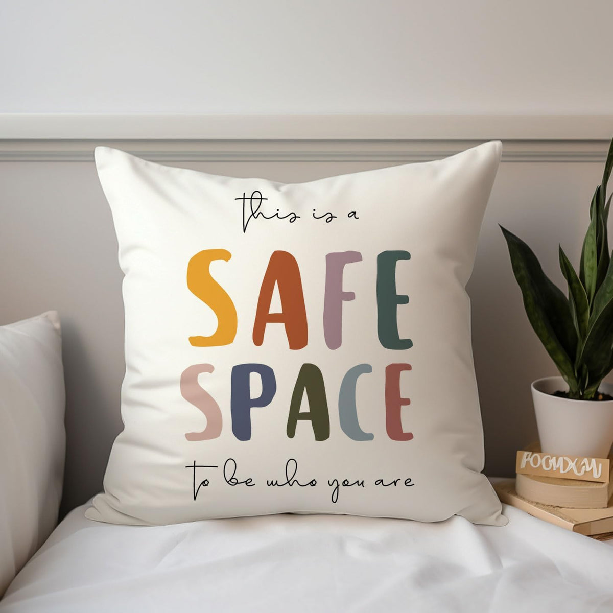 Classroom Pillows, This is a Safe Space Pillow Cover, Double-Sided Therapy Office Decor for Calm Down Corner, Reading Nook, School Counselor Office, Teachers, Counselors and Therapists
