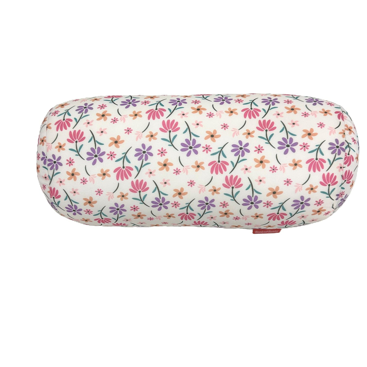 Bookishbunny Microbead Cylinder Bolster Roll Pillow 13" x 7" (PastelFlowers)