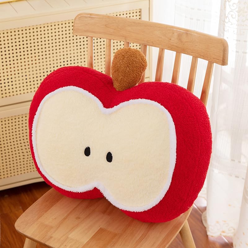 Apple Throw Pillow,Soft Plush Fruit Cushion