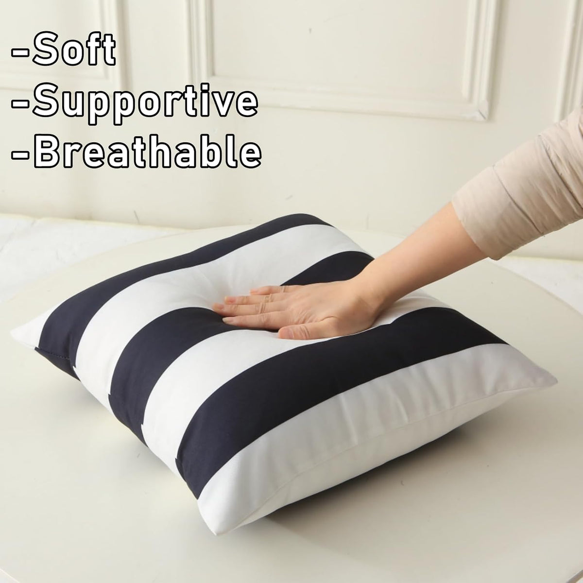 Outdoor Throw Pillows with Inserts, Pack of 2 Waterproof Decorative Garden Cushion for Patio Furniture Garden Couch Sofa Home