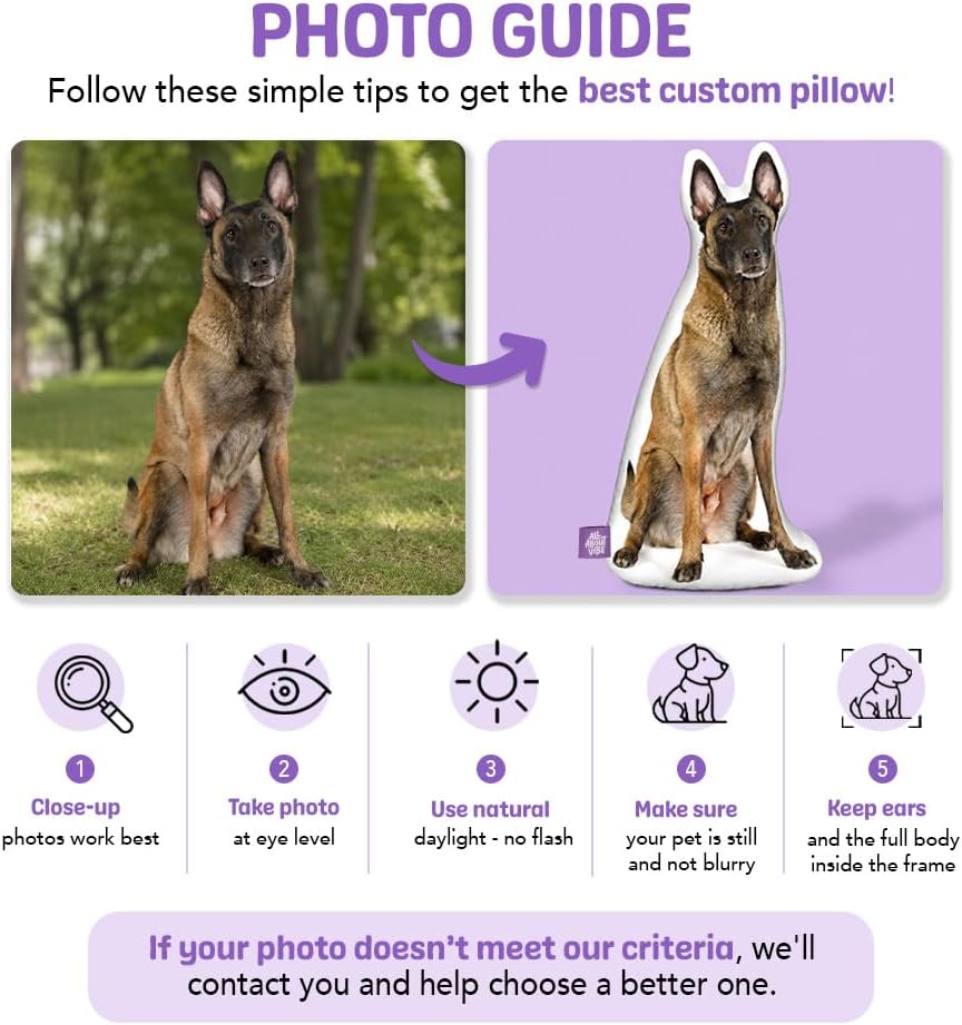All About Vibe Custom Face Pillow, Personalized Photo Pillow, Custom Person Pillow, Picture Throw Pillow, Custom Pet Pillow - Personalized Gift for Boyfriend, Girlfriend, Birthday, Dog Memorial Decor