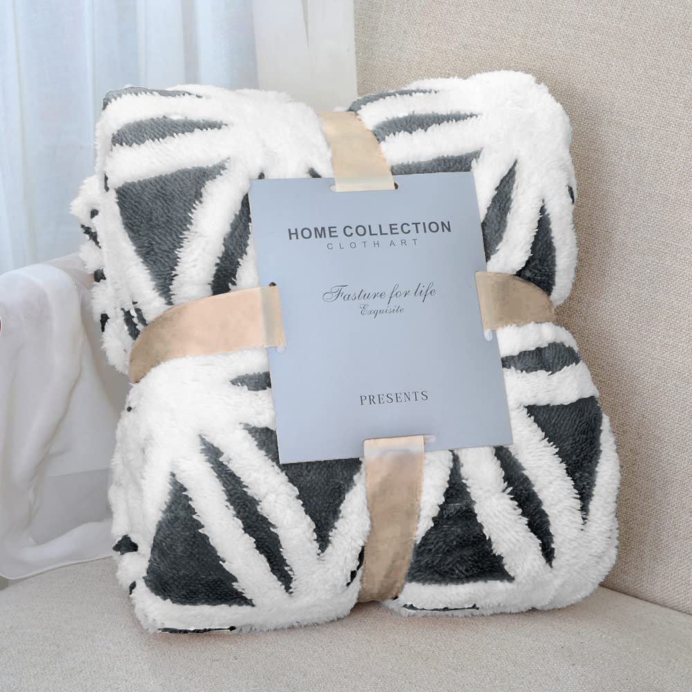 LOMAO Sherpa Fleece Blanket Gifts for Mom Dad Cozy Soft Throw Blanket for Women Men Birthday Gifts Dual Sided Couch Sofa Bed Blanket (Grey,51x63)