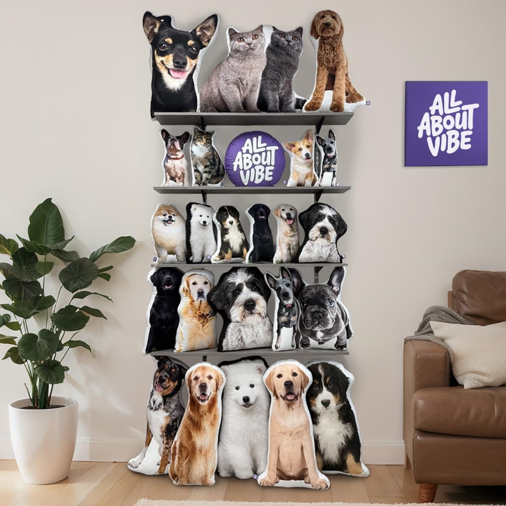 All About Vibe Custom Dog Pillow - Personalized Custom Shaped 3D Dog Throw Pillow, Best Gift for Dog & Pug Owners and Lovers! Made in USA - 10" Mini