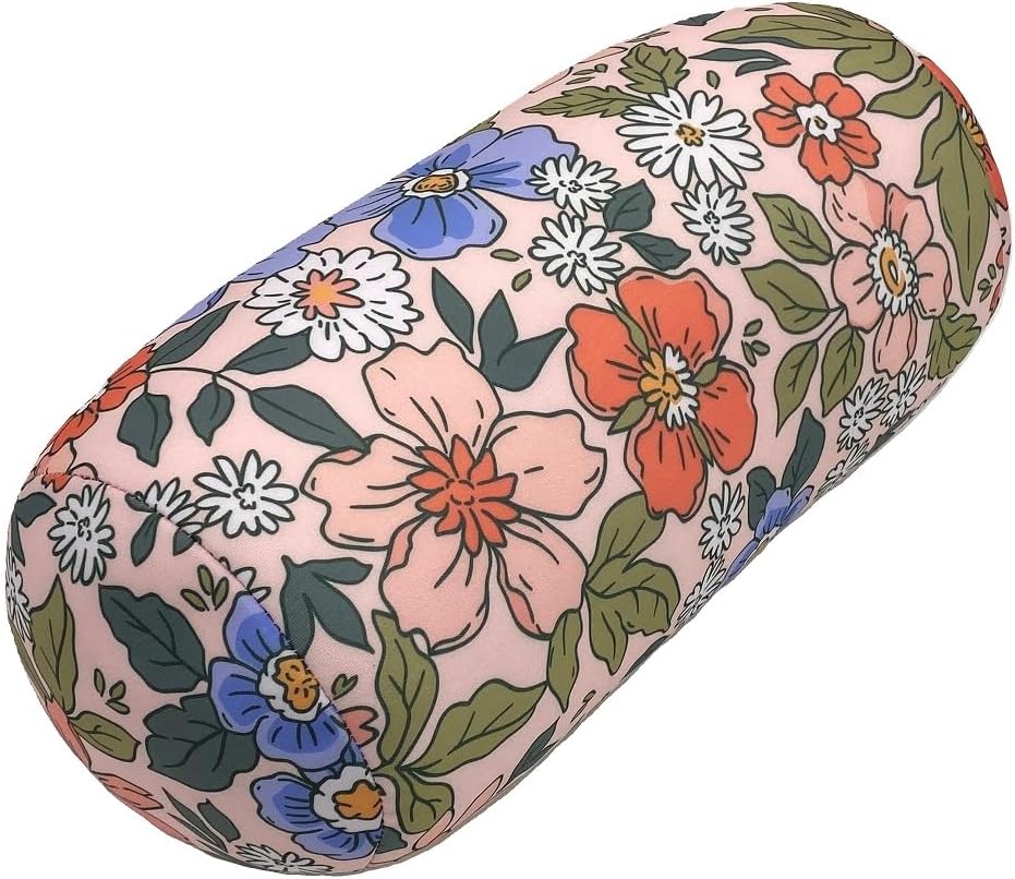 Bookishbunny Microbead Cylinder Bolster Roll Pillow 13" x 7" (PastelFlowers)