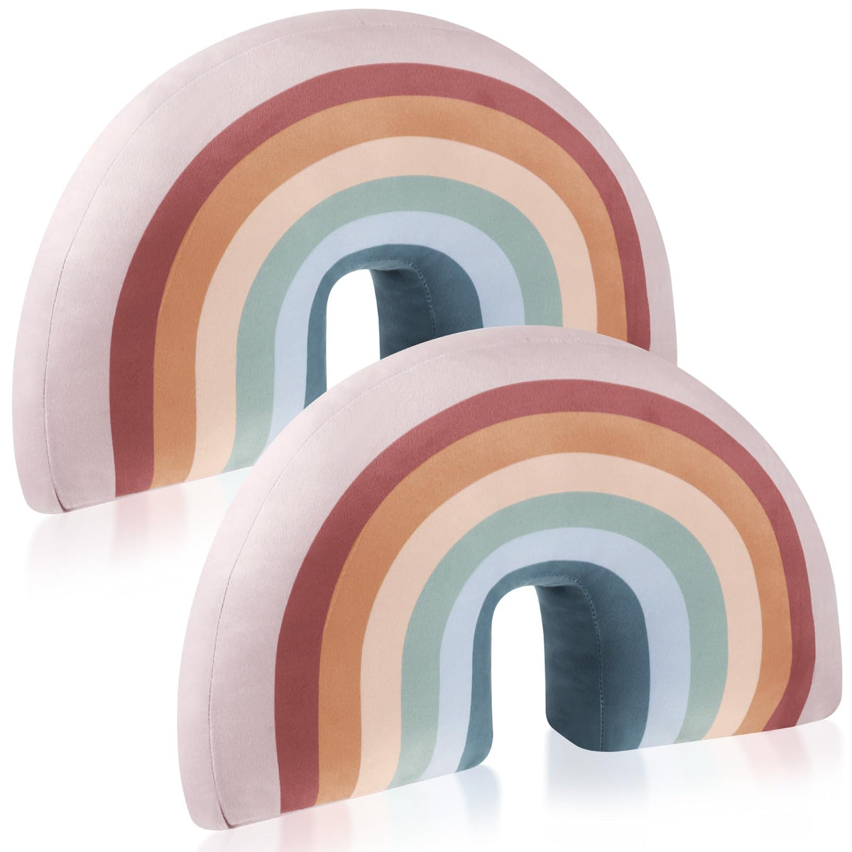 Chunful Rainbow Pillow Plush Arch Cushion,Macaron Colors,2 Pcs
