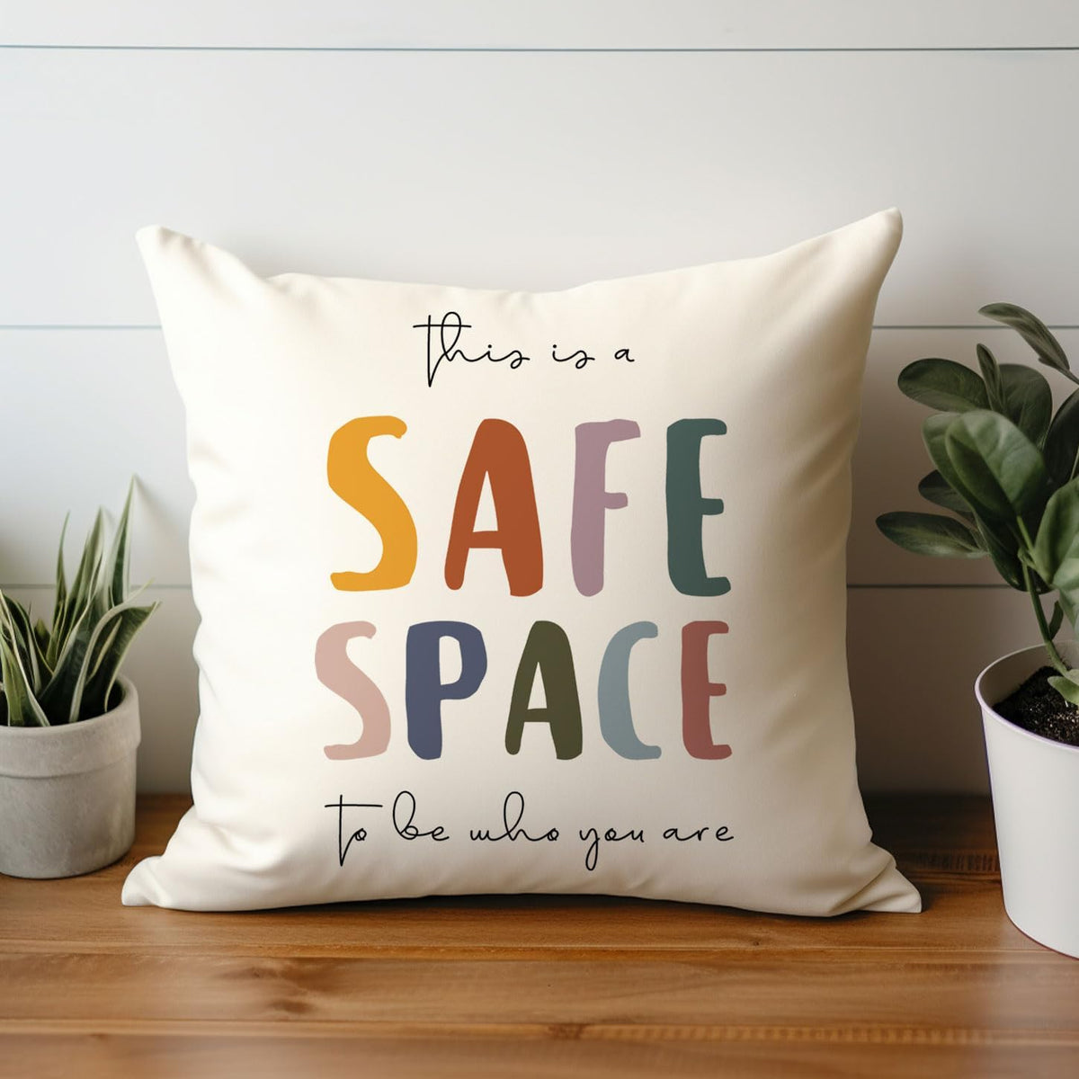 Classroom Pillows, This is a Safe Space Pillow Cover, Double-Sided Therapy Office Decor for Calm Down Corner, Reading Nook, School Counselor Office, Teachers, Counselors and Therapists