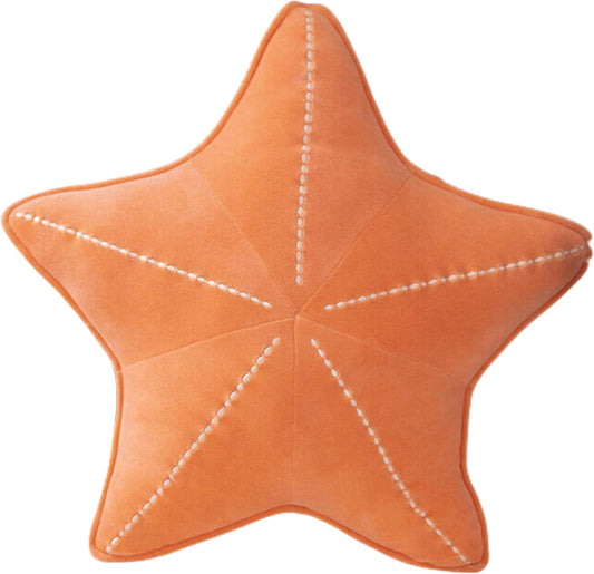 Starfish Shell Pillow Plush car Cushion Bedside Sofa Home furnishings Dormitory Office mat (19.6in, Star Orange)