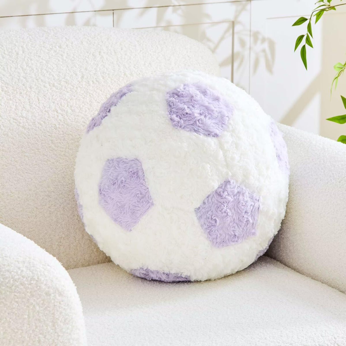 Soccer Throw Pillow Black Round Football Ball Pillow Soccer Plush Pillows Aesthetic Home Decor Soccer Ball Decorative Pillow Soft Soccer Ball for Bed Couth