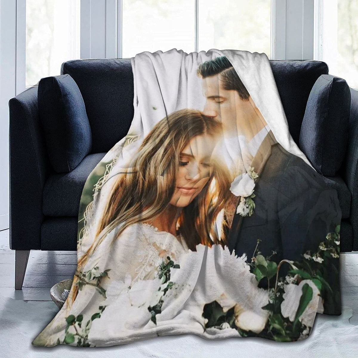 QETXVI Custom Blanket with Photos, USA Made 40"x 50"