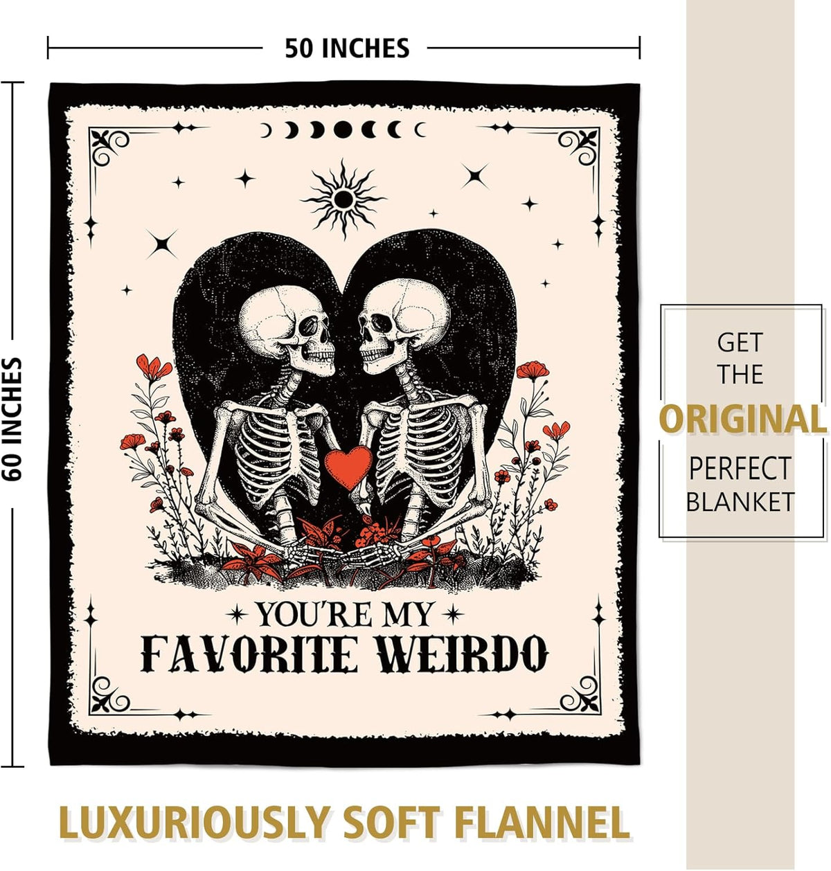Gifts for Him Her, Anniversary Halloween Blanket for Women Men 60"X50"