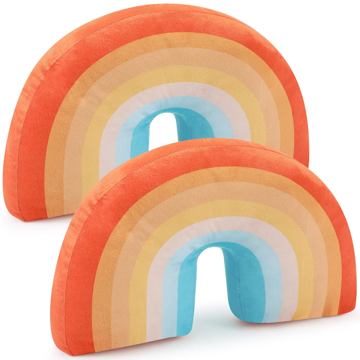 Chunful Rainbow Pillow Plush Arch Cushion,Macaron Colors,2 Pcs