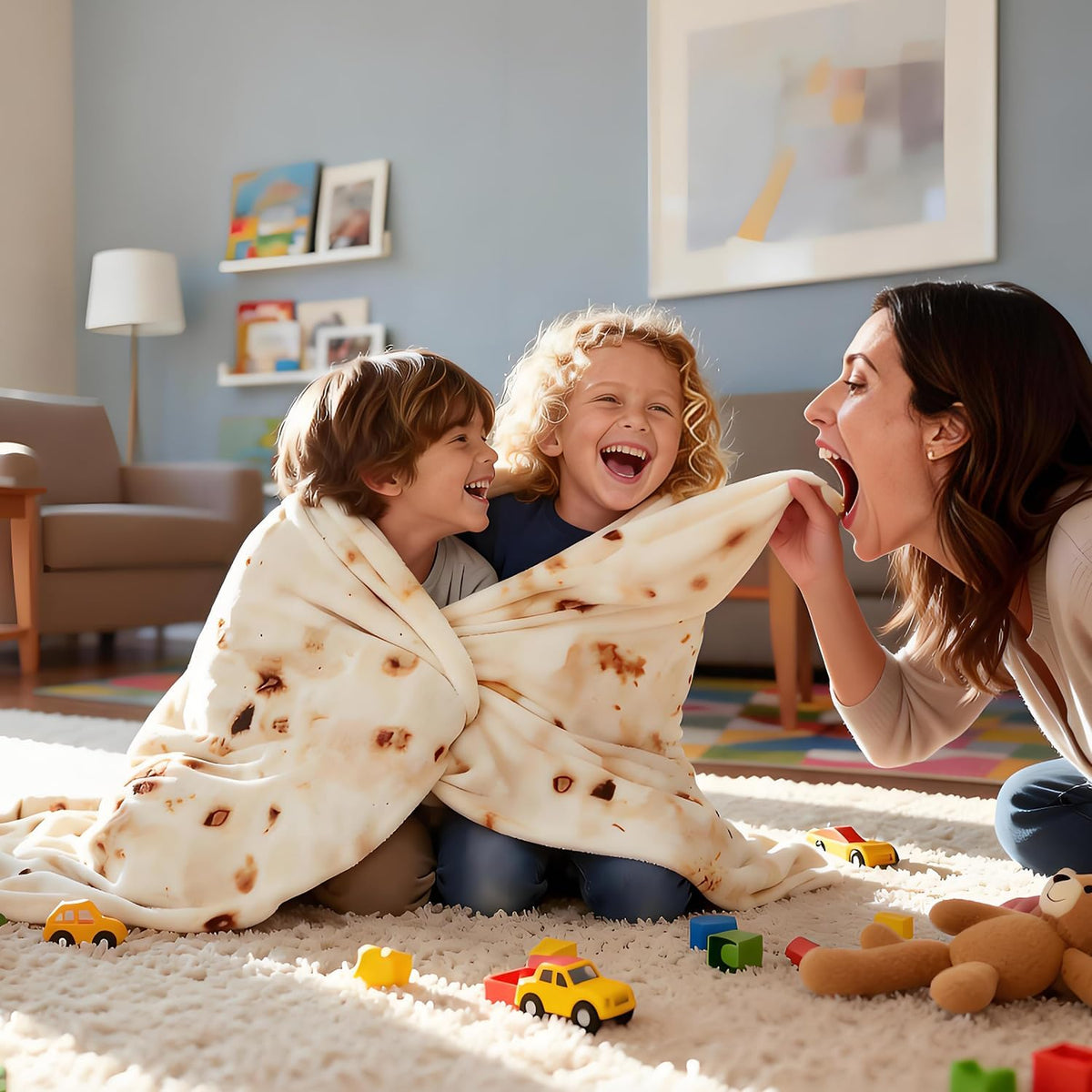 LetsFunny Burrito Tortilla Throw Blanket, Funny Realistic Food Blanket,47in