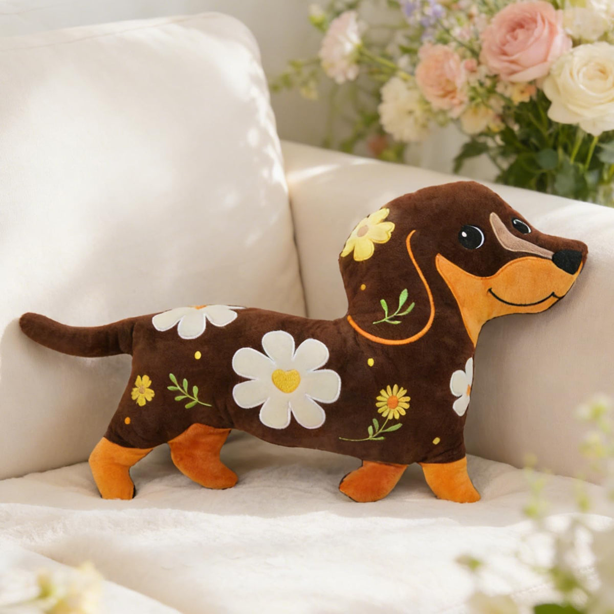 Tian Zhun Fall Pillow Dachshund Pillow 13.8 x 12.21 Inch Dachshund Fall Decor Weiner Dog Gifts Autumn Thanksgiving Holiday Decoration for Sofa
