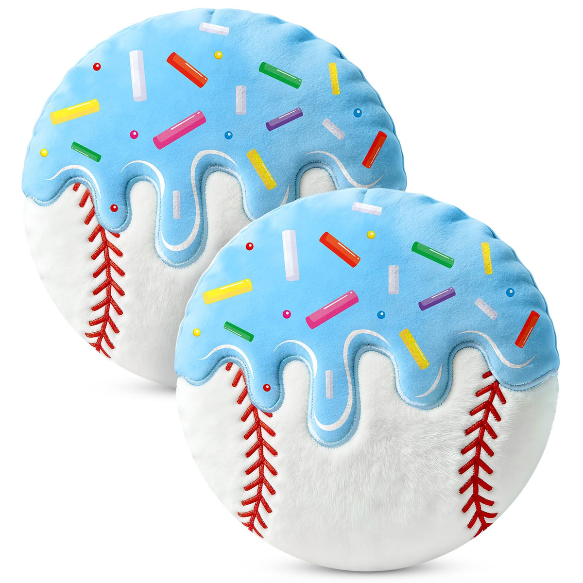 2Pcs 11" Fluffy Football Throw Pillow for Game Day Sofa Car Decor