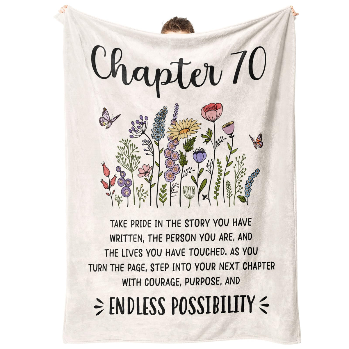 Afterprints 50th Birthday Gift for Her, Chapter 50 Birthday Blanket