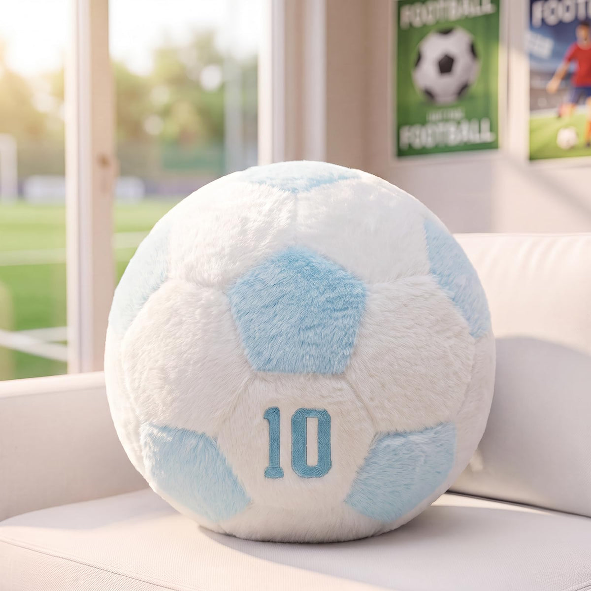 PEACH CAT Soccer Ball Plush 9.8" Cute Soccer Pillow Decorative Football Shaped Round Throw Pillows Gifts Decor for Room Bed Sofa Couch Pink