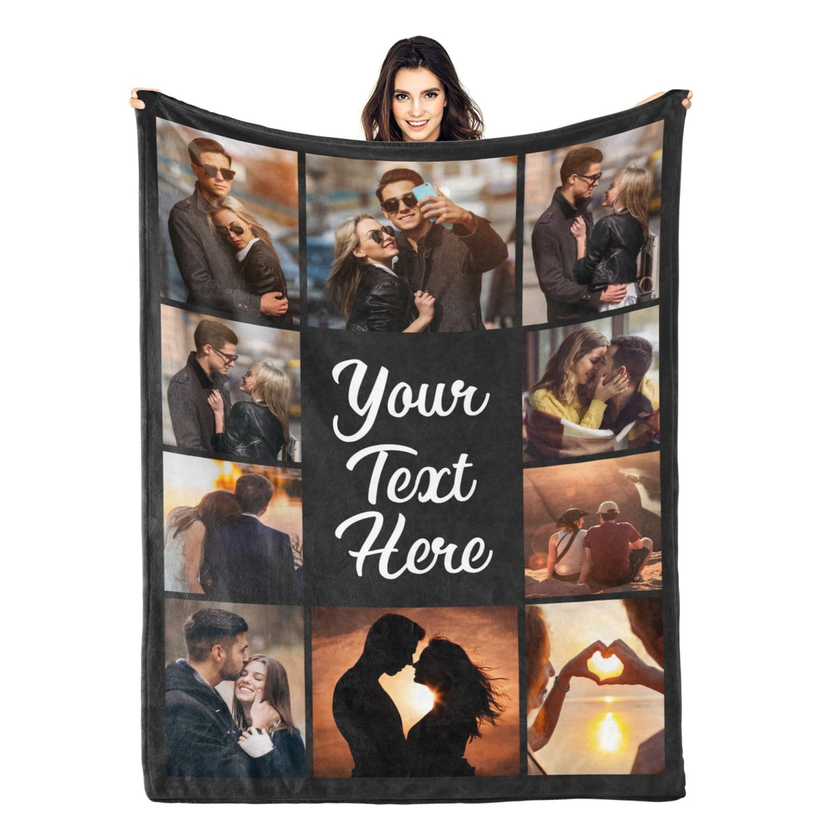 Printwoo Custom Blanket with Picture Customized Thow Blankets Personalized Blanket Customizable Blanket Photo Blankets Customize Gifts for Girlfriend Boyfriend Wife Husband Mom Couple