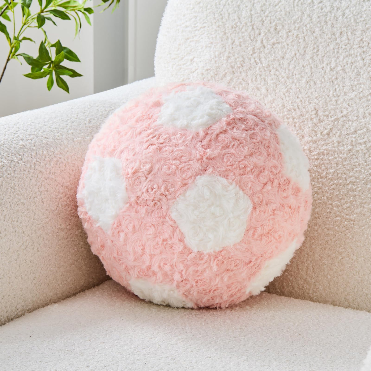 Soccer Throw Pillow Black Round Football Ball Pillow Soccer Plush Pillows Aesthetic Home Decor Soccer Ball Decorative Pillow Soft Soccer Ball for Bed Couth