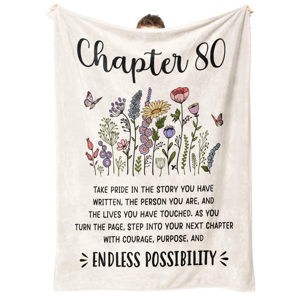 Afterprints 50th Birthday Gift for Her, Chapter 50 Birthday Blanket