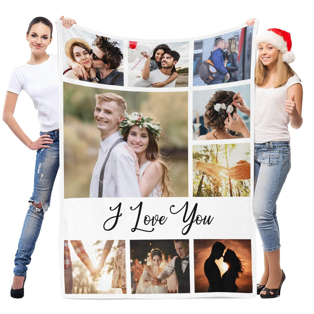 inkArts Custom Blanket with Photo, Personalized Blanket, Customized Photo Blankets, Customizable Picture Blankets, Anniversary Photo Gifts for Women Men Her Him Girlfriend Boyfriend Wife Husband