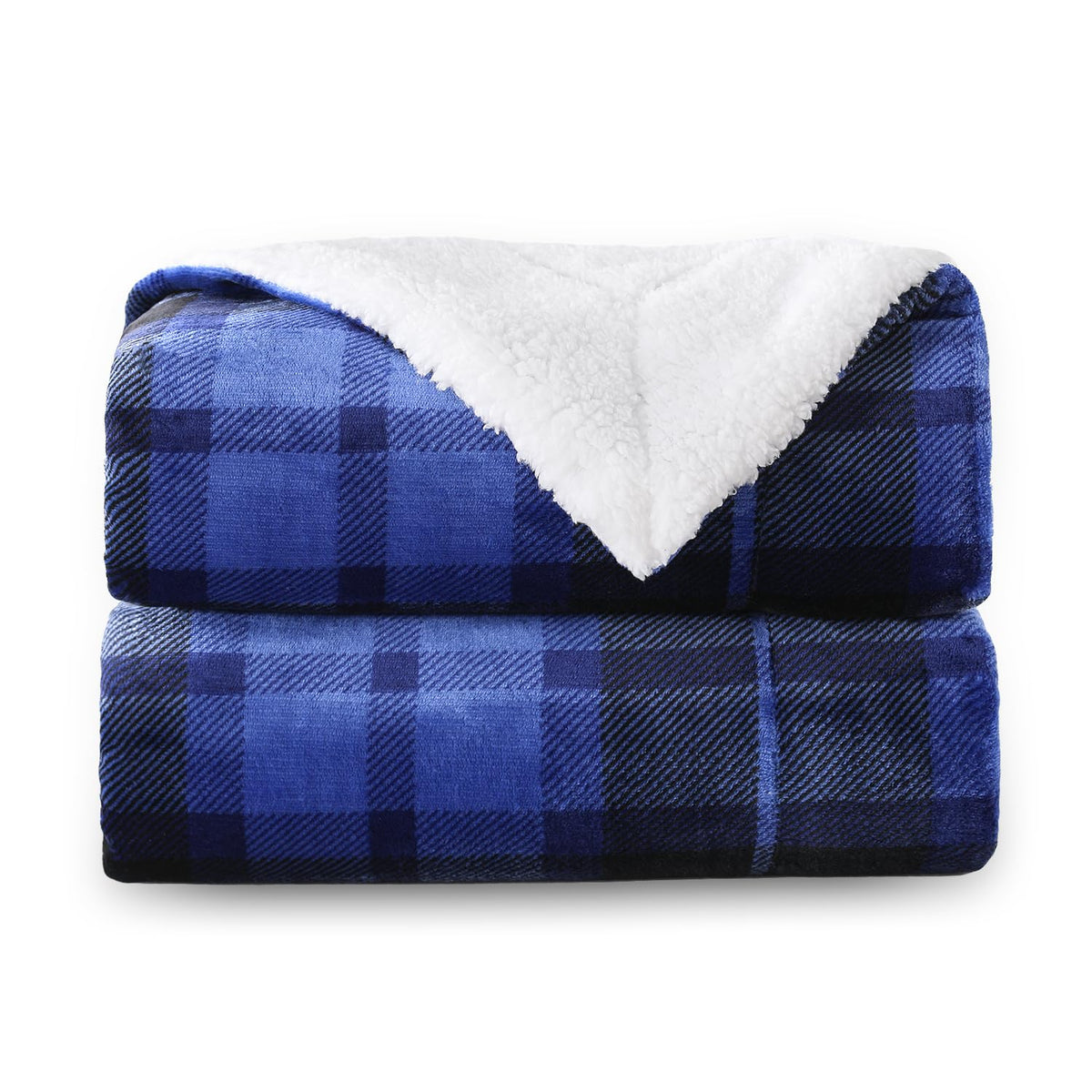 SOCHOW Buffalo Plaid Sherpa Fleece Throw Blanket, 50 x 60 inches, Orange