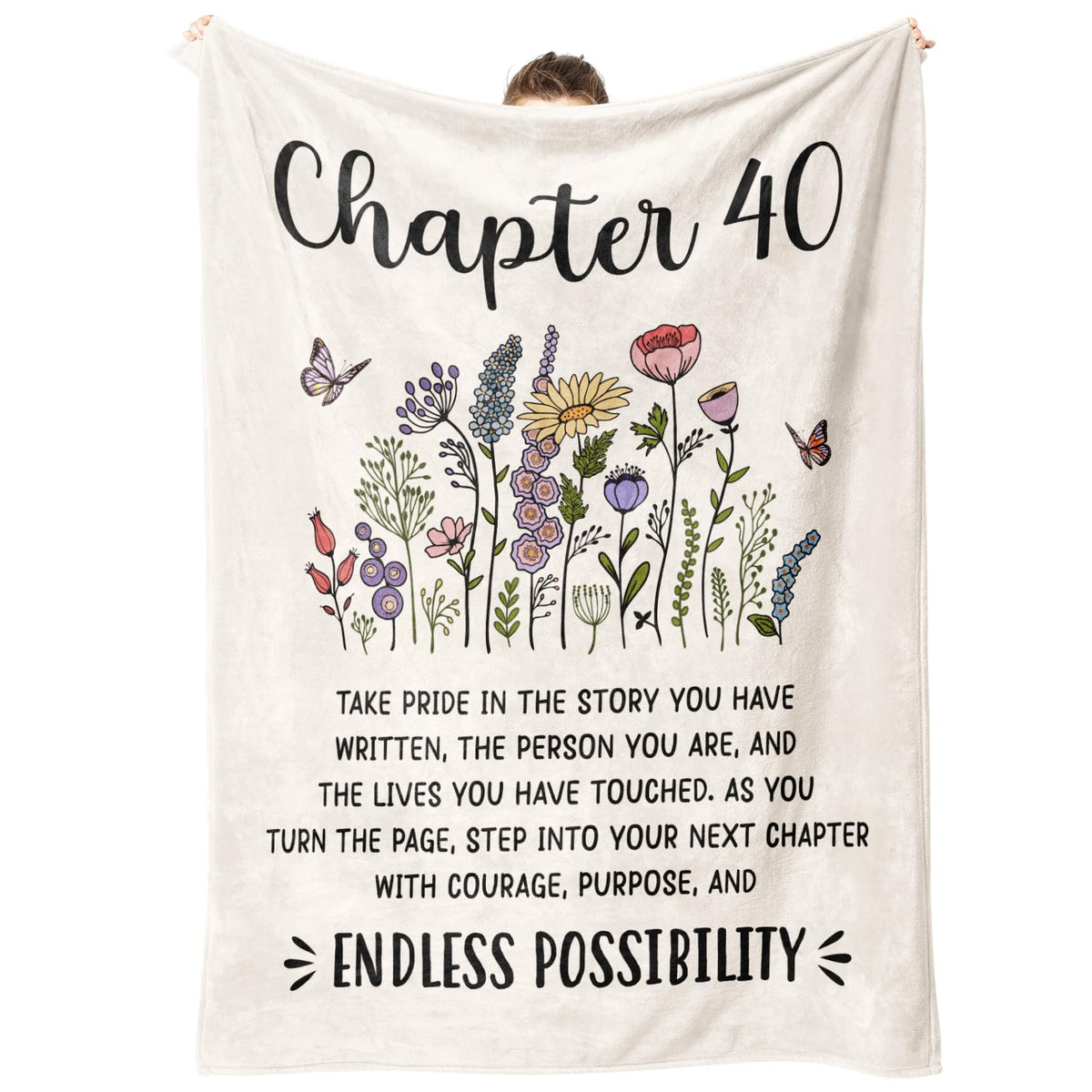 Afterprints 50th Birthday Gift for Her, Chapter 50 Birthday Blanket
