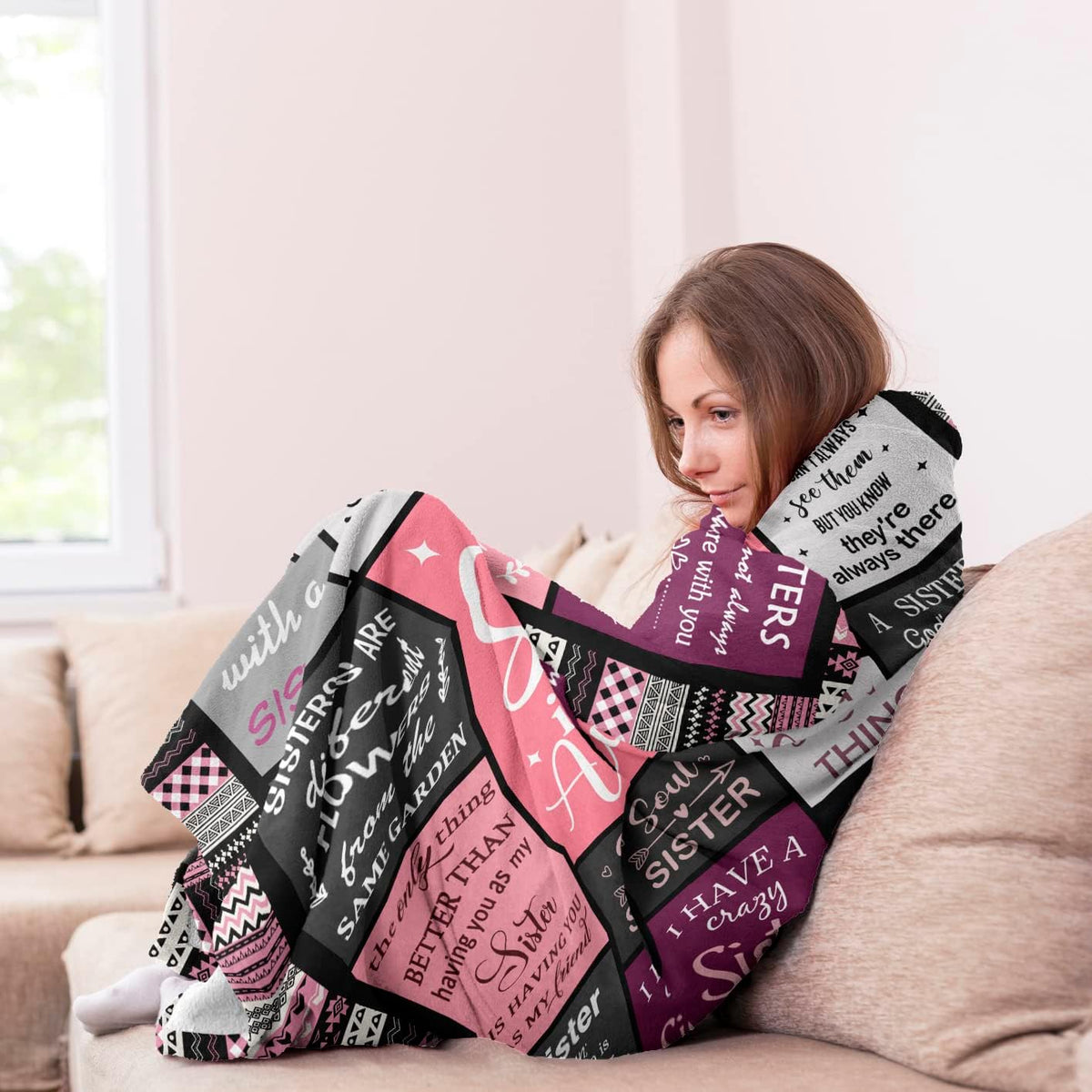 Ruvinzo Sister Gifts from Sis, Sisters Birthday Gift Idea, Best Sister Ever Gift for Women, Birthday Gifts for Sisters, Sis Soft Throw Blanket 60" x 50"