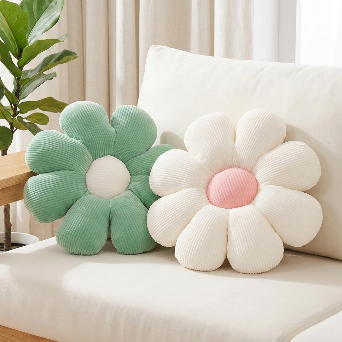 2 Pcs Flower Pillow Decorative Throw Pillows Set for Preppy Room Dorm Decor