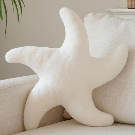 Starfish Pillow, 14.9" Cute Aesthetic Room Decor Accent Pillows, White