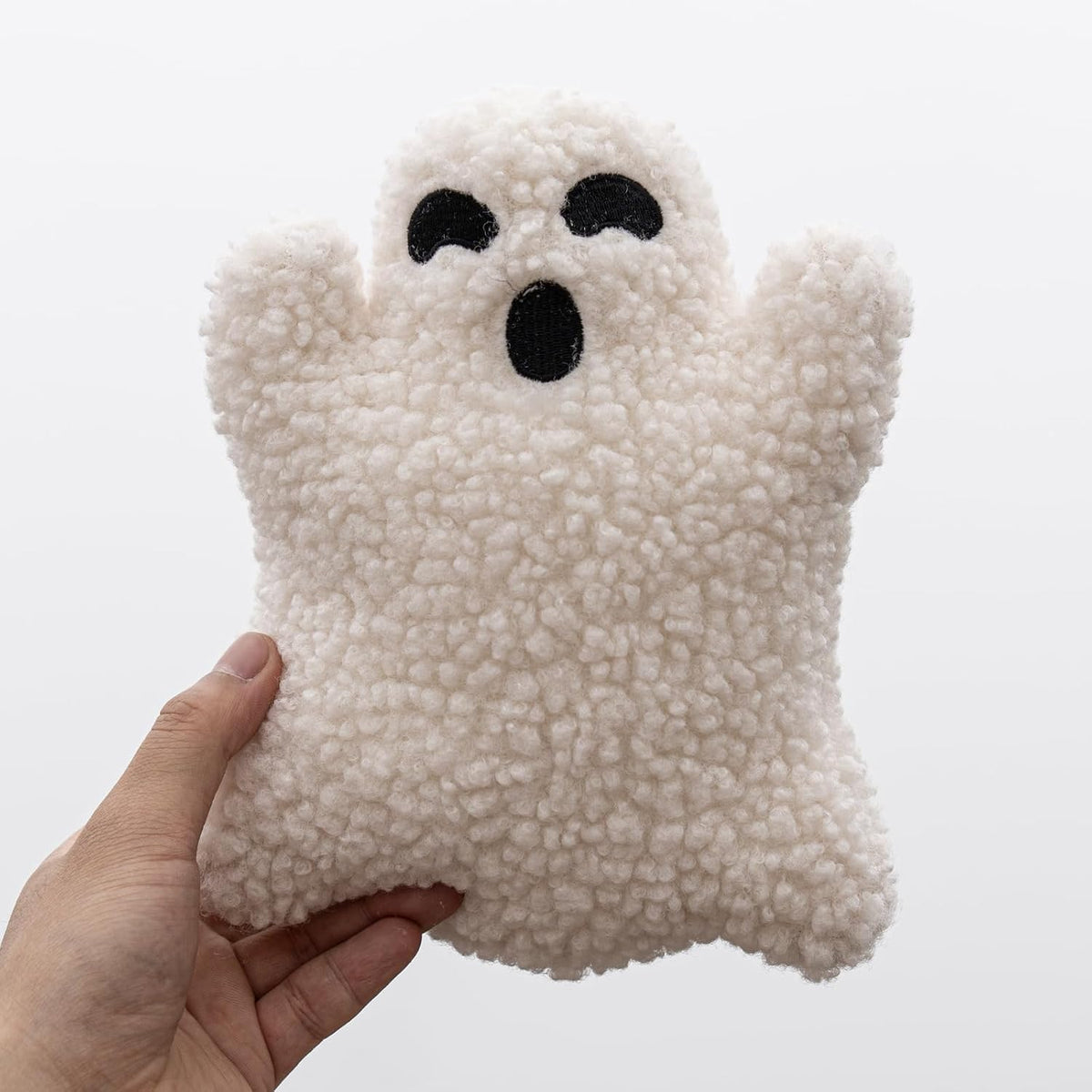 Ghost Pillow, Halloween Bedding - Ghost-Shaped Throw Pillow (7.9 inches)