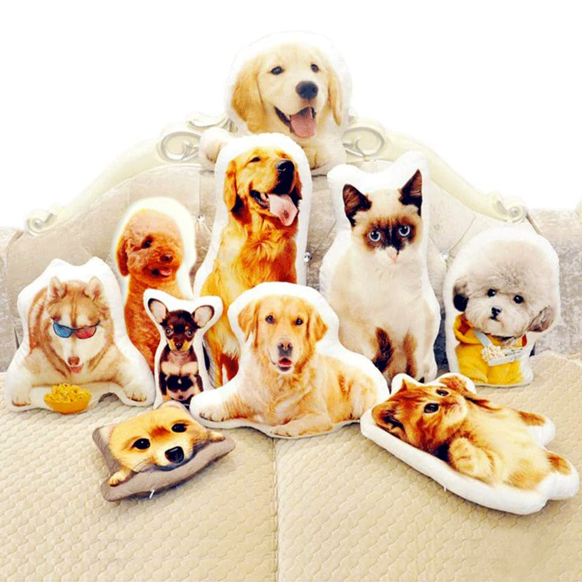 Custom Pet Pillow Personalized Face Throw Pillow for Gift (16inches)