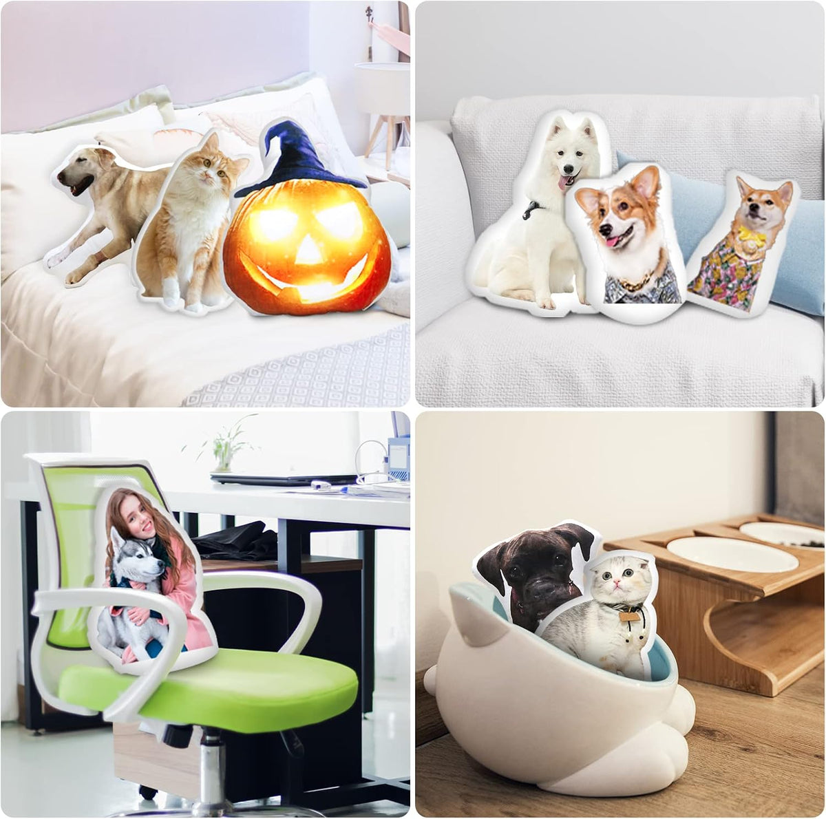 Custom Pet Pillow Personalized Face Throw Pillow for Gift (16inches)