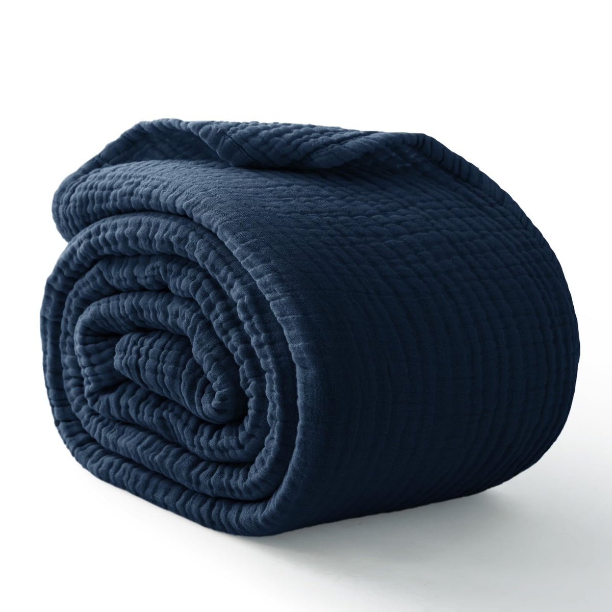 100% Cotton Muslin Blanket for Adults, 6-Layer Large Throw, Beige Linen