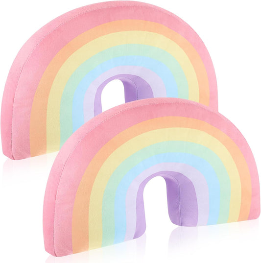Chunful Rainbow Pillow Plush Arch Cushion,Macaron Colors,2 Pcs