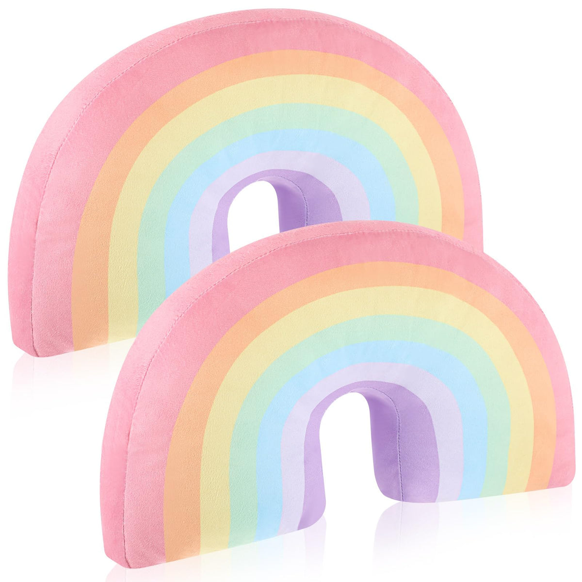 Chunful Rainbow Pillow Plush Arch Cushion,Macaron Colors,2 Pcs