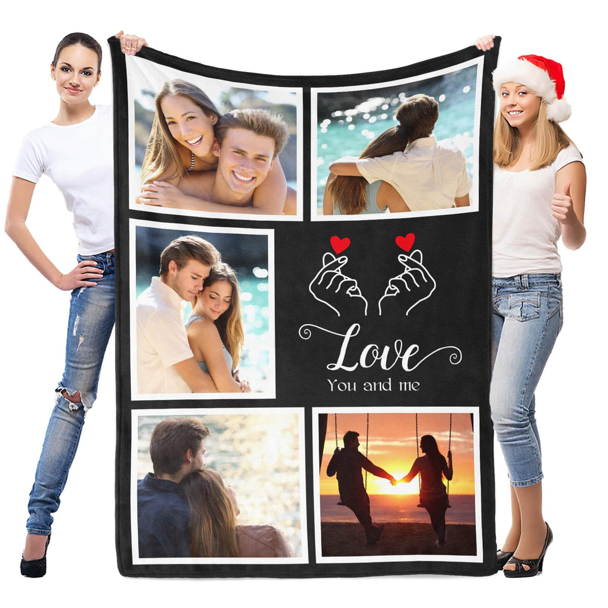 inkArts Custom Blanket with Photo, Personalized Blanket, Customized Photo Blankets, Customizable Picture Blankets, Anniversary Photo Gifts for Women Men Her Him Girlfriend Boyfriend Wife Husband